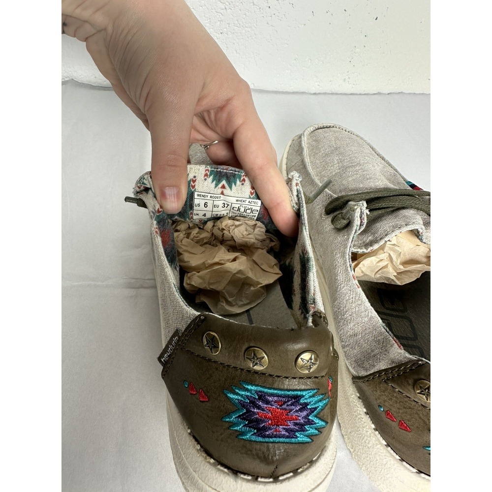 Hey Dude‎ Wendy Rodeo Wheat Aztec US Women's Size 6 Grey - Picture 3 of 7